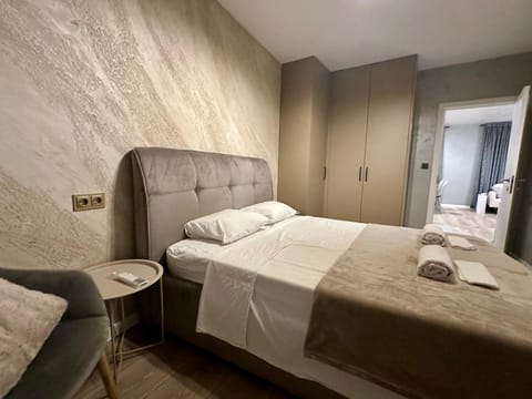 Bed, Photo of the whole room, Bedroom, towels, wardrobe