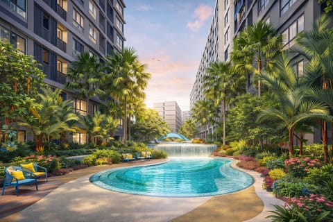 Property building, Garden, Swimming pool