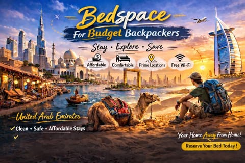 Bed space for Budget Backpacker - No Parking Hostel in Abu Dhabi