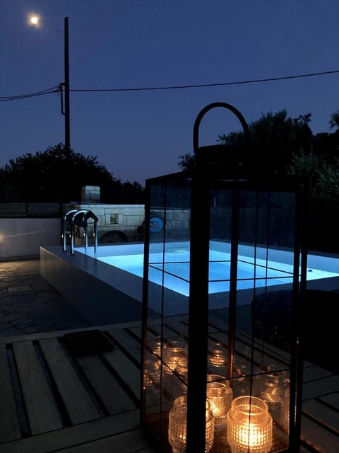 Night, Pool view, Swimming pool