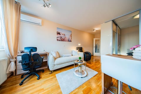 Living room, Seating area, Dining area, air conditioner