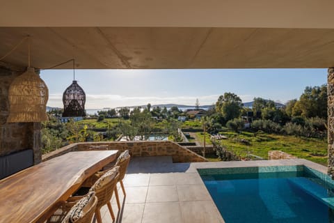 Penthouse Villa with Private Pool, Sauna & Seaview Villa in Messenia