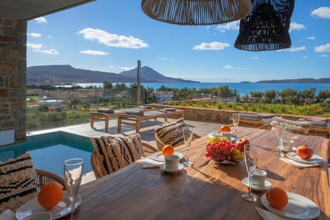 Penthouse Villa with Private Pool, Sauna & Seaview Villa in Messenia