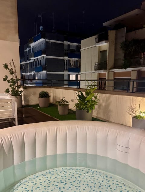 Night, Balcony/Terrace, Swimming pool