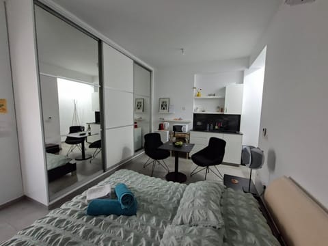Bed, Kitchen or kitchenette, Photo of the whole room, Dining area, Bedroom
