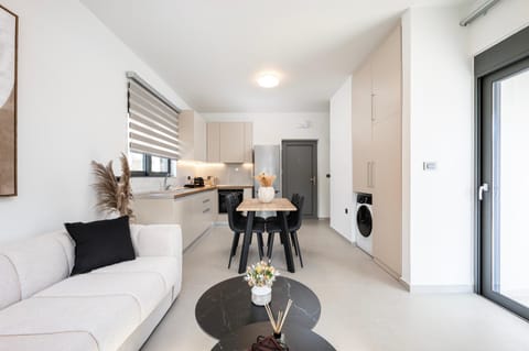 Kitchen or kitchenette, Living room, Photo of the whole room, Seating area, Dining area, oven