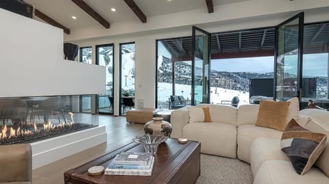 Winter, View (from property/room), Living room, Seating area, furniture