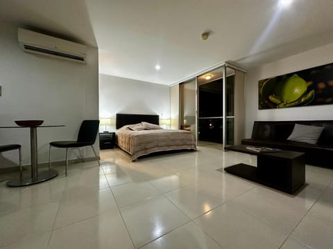 Bed, Living room, Photo of the whole room, air conditioner