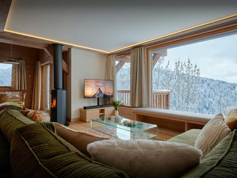 Natural landscape, TV and multimedia, Living room, Seating area, Evening entertainment, Mountain view
