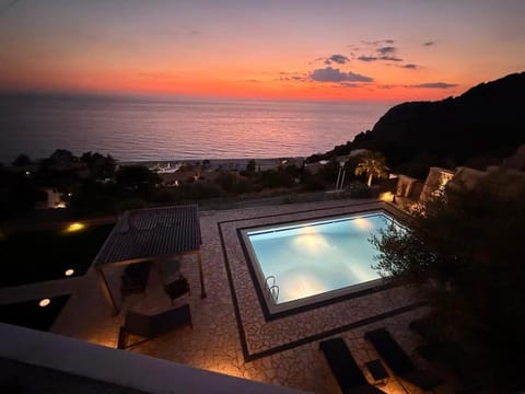 Pool view, Sea view, Swimming pool, Sunset