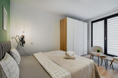 Bed, Photo of the whole room, Bedroom, towels, wardrobe