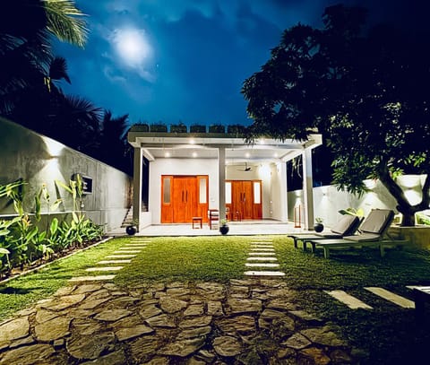Property building, Night, Garden, Garden view