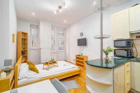 Bed, TV and multimedia, Kitchen or kitchenette, Living room, Seating area, Dining area, stove