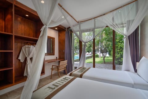 Bed, View (from property/room), Bedroom, Garden view, Pool view, wardrobe