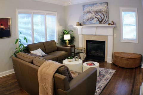 Living room, fireplace