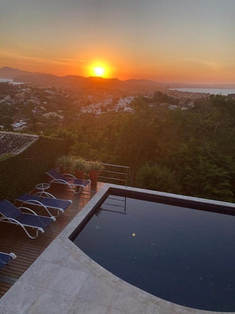 Natural landscape, Pool view, Sea view, Swimming pool, Sunset, sunbed