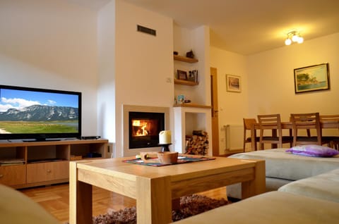 Living room, Seating area, Dining area, Mountain view