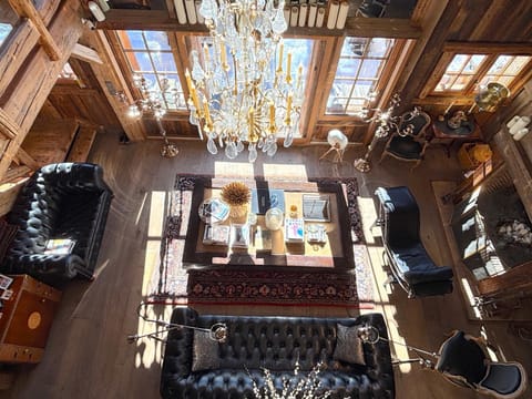 View (from property/room), Living room, Seating area, Garden view, fireplace