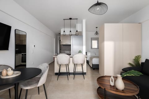 Kitchen or kitchenette, Living room, Seating area