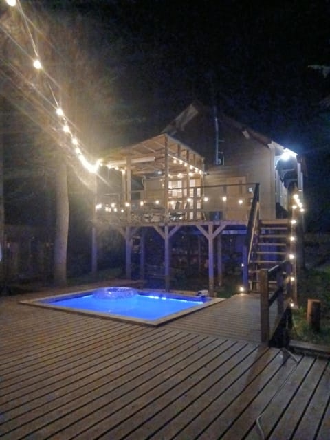 Night, Pool view, Swimming pool