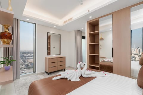 Bed, Photo of the whole room, Bedroom, towels, wardrobe