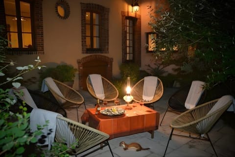 Patio, Night, Garden, Garden view