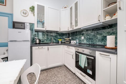 Kitchen or kitchenette, dishwasher, oven, stove