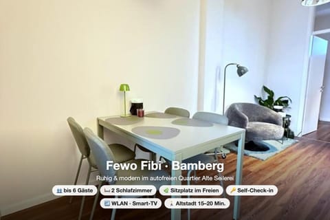 Living room, Dining area, Text overlay