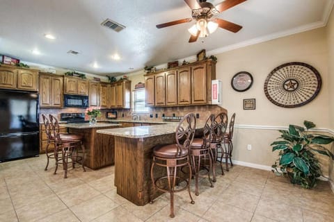 Dining area, dishwasher, microwave, oven, stove, toaster, kitchen
