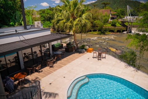 Property building, Natural landscape, Pool view, Swimming pool