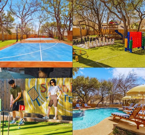 HeatedPool-PickleBall-Basktball-Golf-FirePit-Games House in San Antonio