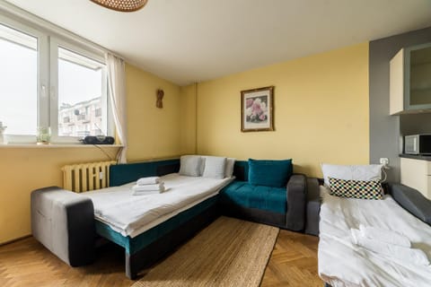Kitchen or kitchenette, Living room, Seating area, Bedroom
