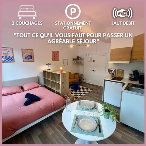 Studio Pop pour 2 Pers Stationnement Gratuit Apartment in Arras