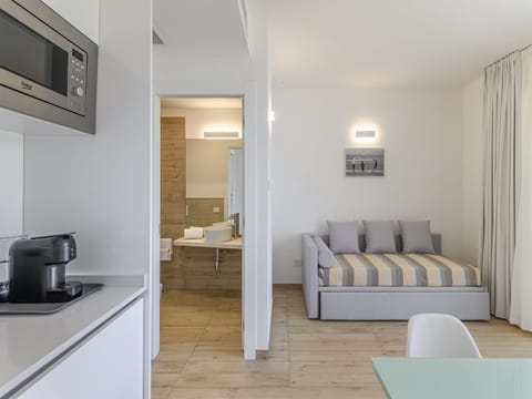 Living room, microwave, oven