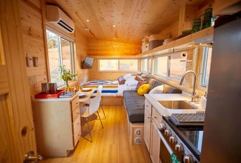 Rainbow TinyHome W View & Hot Tub near Hot Springs House in Arroyo Hondo