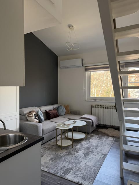 Kitchen or kitchenette, Living room, Seating area