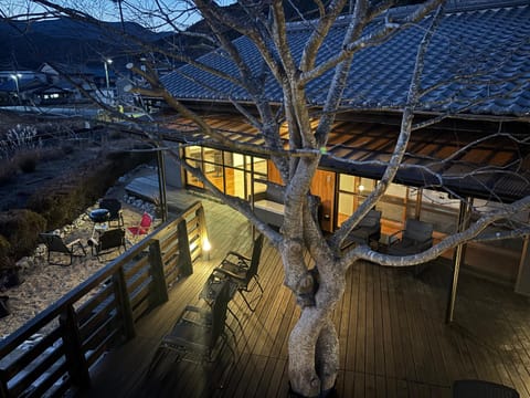 Property building, Night, Garden, Balcony/Terrace