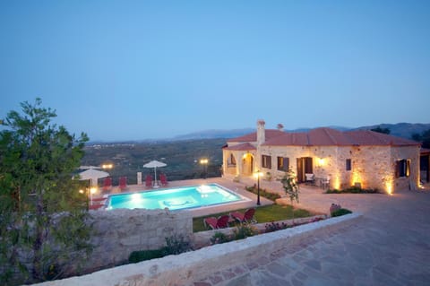 Property building, Swimming pool, Sunset