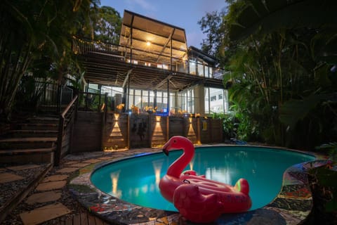 Night, Natural landscape, Garden, Garden view, Pool view, Swimming pool