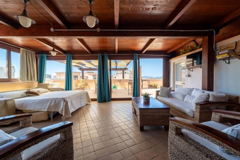 Bed, View (from property/room), Balcony/Terrace, Living room, Photo of the whole room, Seating area
