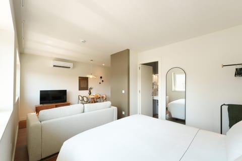 Bed, TV and multimedia, Photo of the whole room, air conditioner