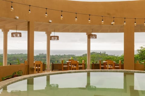Restaurant/places to eat, Natural landscape, Sea view, Swimming pool