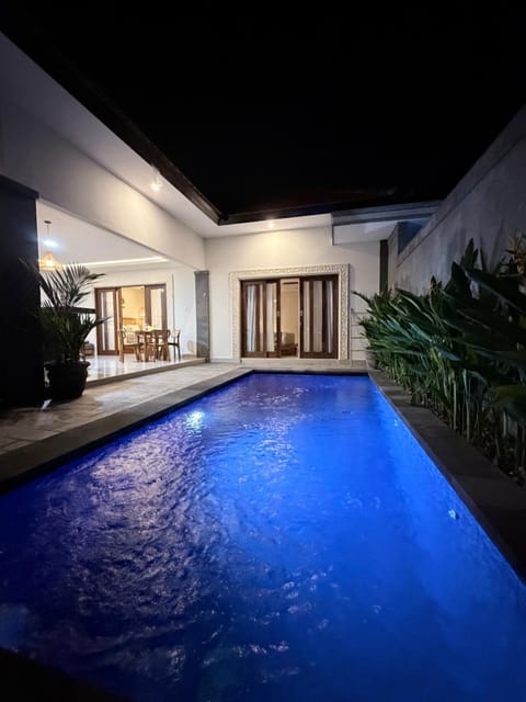 Night, Pool view, Swimming pool
