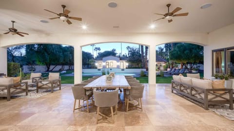 Patio, Seating area, Dining area, Garden view