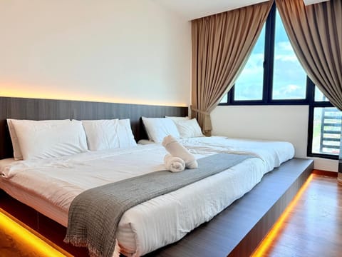 Bed, Bedroom, hair dryier, wardrobe, air conditioner