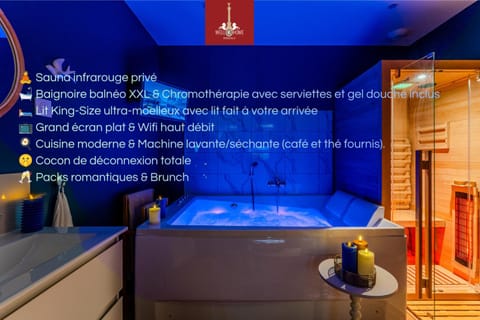 Hot Tub, Sauna, Text overlay