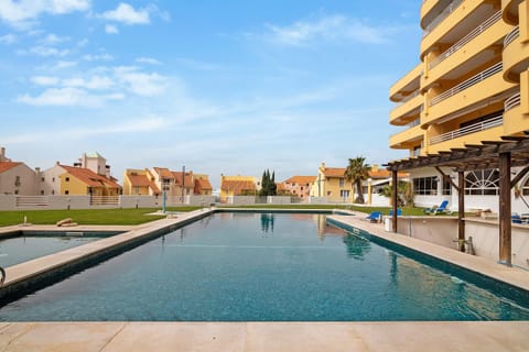 Property building, Living room, Swimming pool