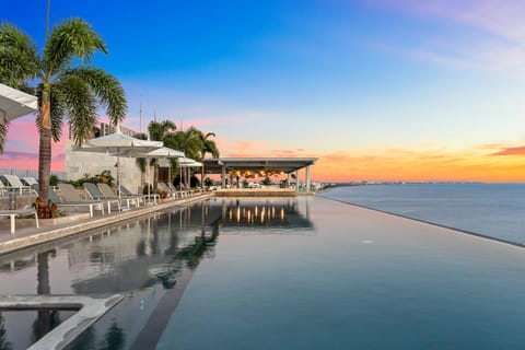 Swimming pool, Sunset