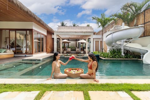 Property building, People, People, Swimming pool