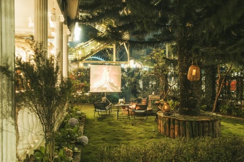 Night, Natural landscape, Garden, Evening entertainment, Garden view, group of guests